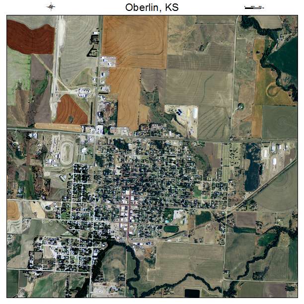 Oberlin, KS air photo map