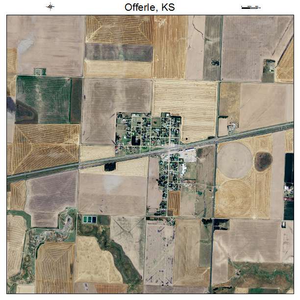 Offerle, KS air photo map