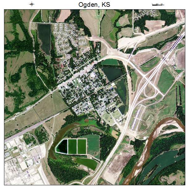 Ogden, KS air photo map