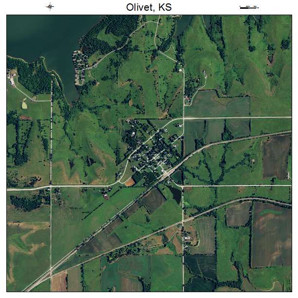 Olivet, KS air photo map