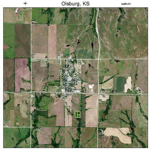 Olsburg, KS air photo map
