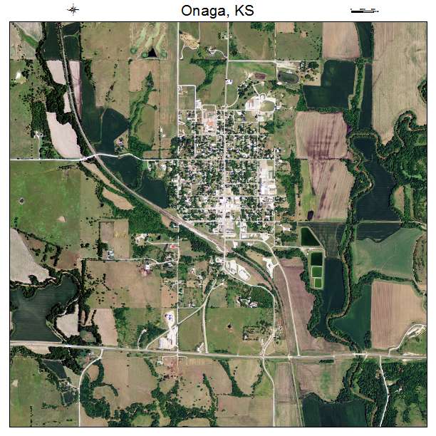 Onaga, KS air photo map
