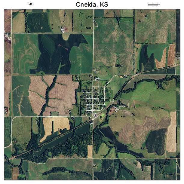 Oneida, KS air photo map