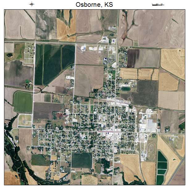 Osborne, KS air photo map