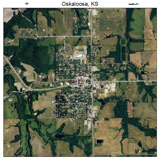 Aerial Photography Map of Oskaloosa, KS Kansas