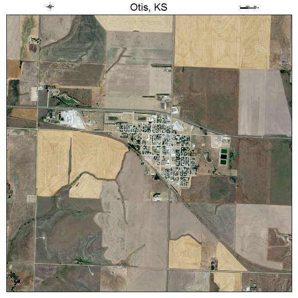 Otis, KS air photo map