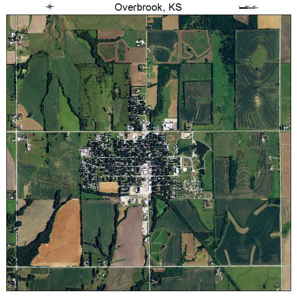 Overbrook, KS air photo map