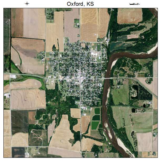 Oxford, KS air photo map