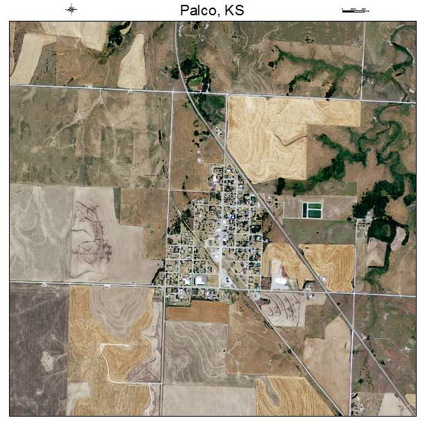 Palco, KS air photo map