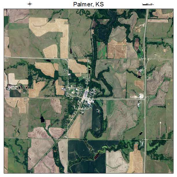 Palmer, KS air photo map