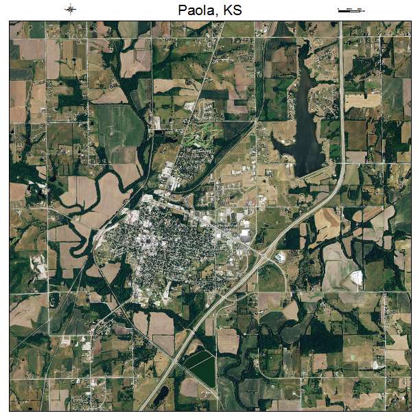 Paola, KS air photo map