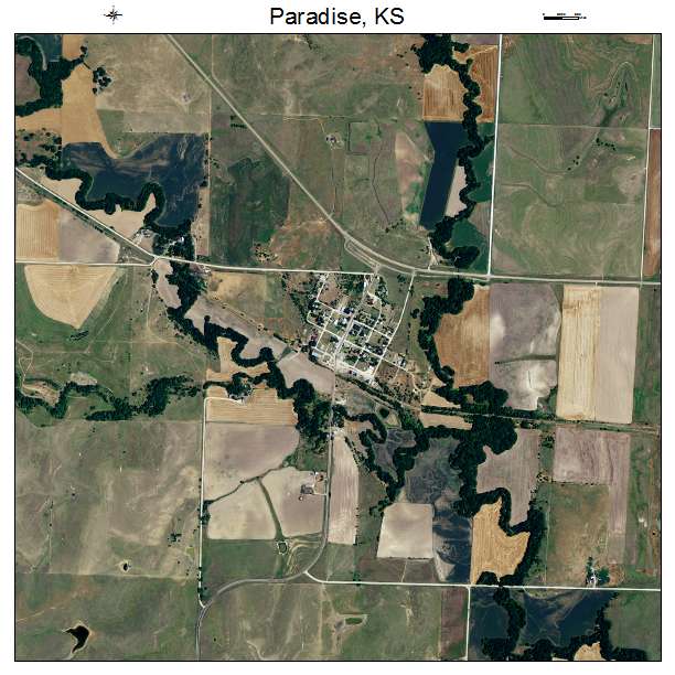 Paradise, KS air photo map