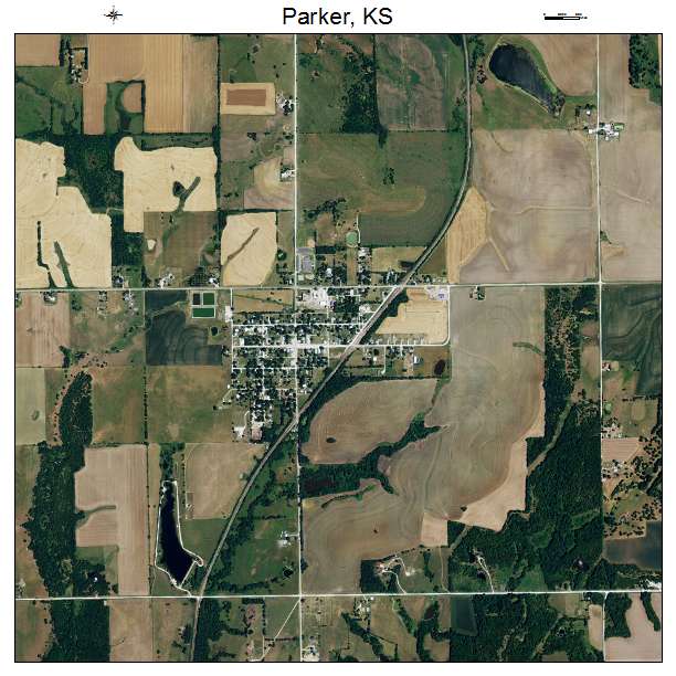 Parker, KS air photo map