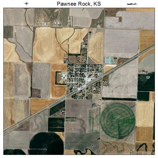 Pawnee Rock, KS air photo map