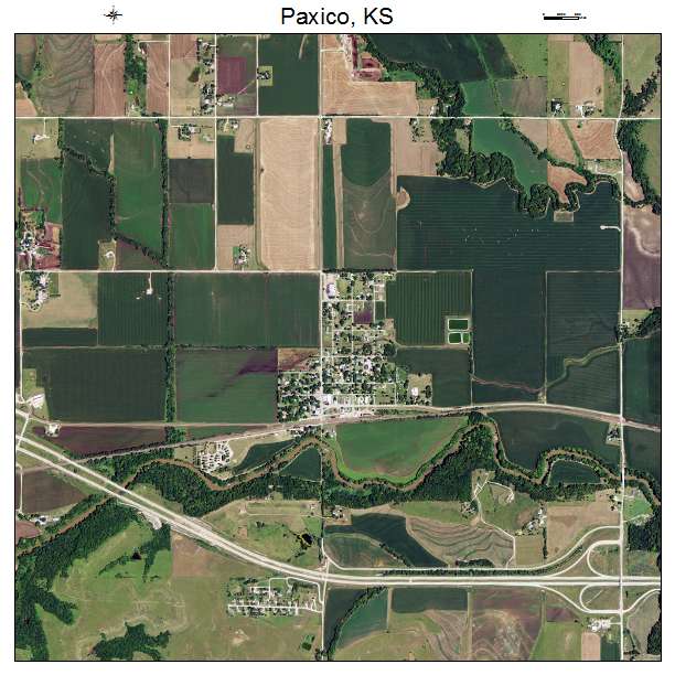 Paxico, KS air photo map