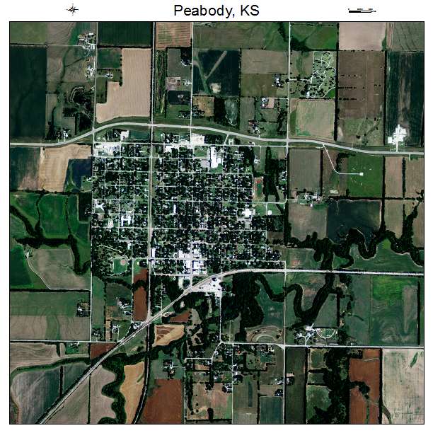 Peabody, KS air photo map