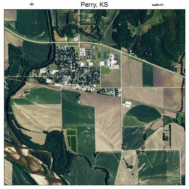 Perry, KS air photo map