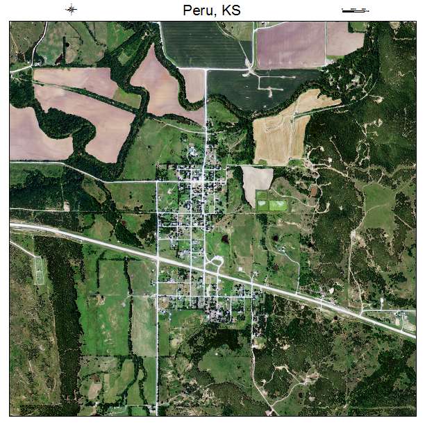 Peru, KS air photo map