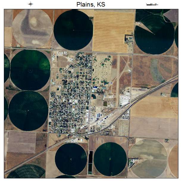 Plains, KS air photo map