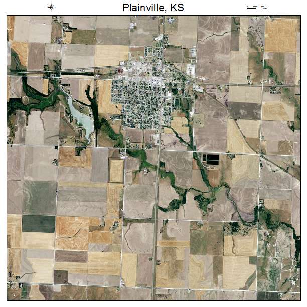 Plainville, KS air photo map