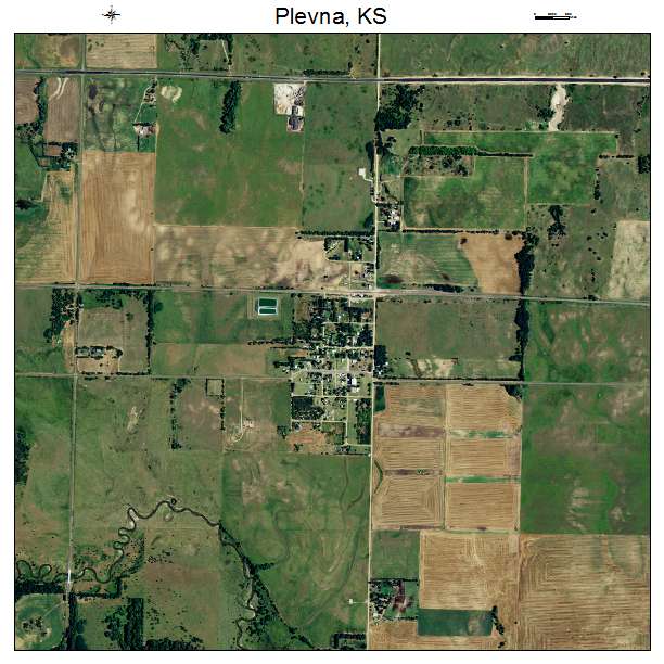 Plevna, KS air photo map