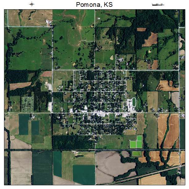 Pomona, KS air photo map