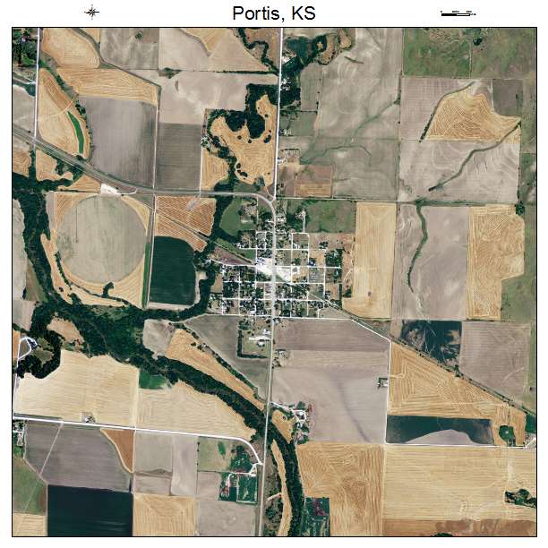 Portis, KS air photo map