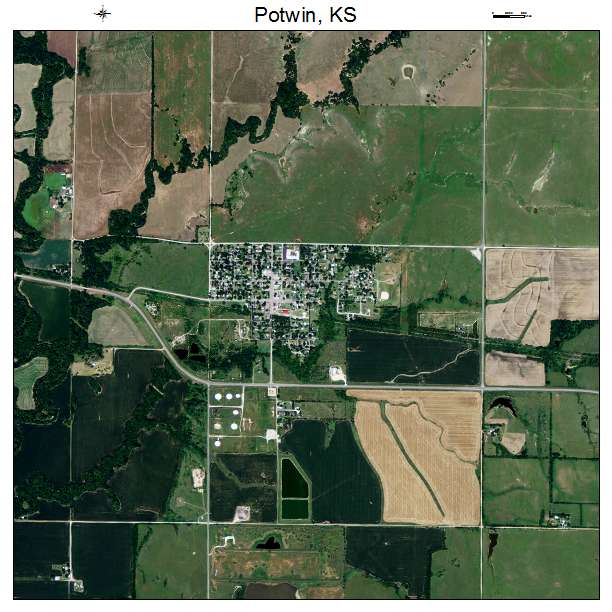 Potwin, KS air photo map