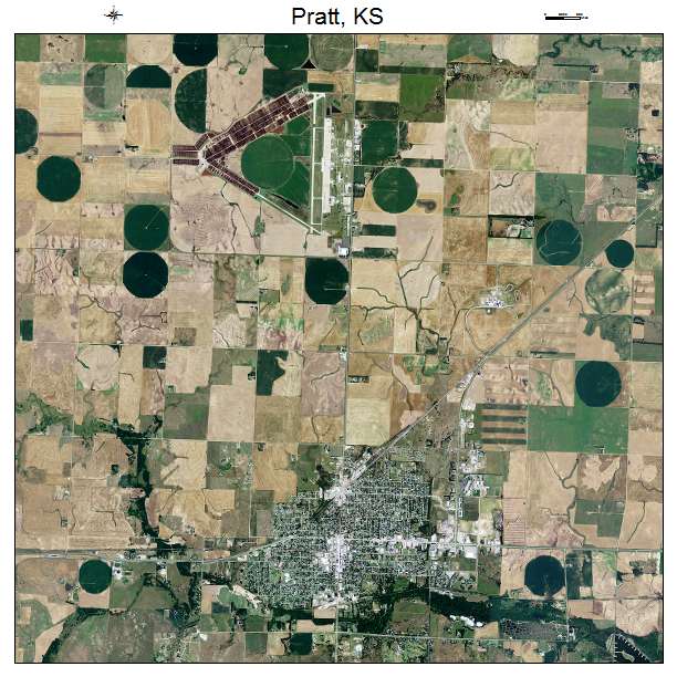 Pratt, KS air photo map