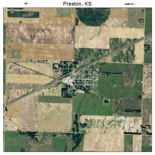 Preston, KS air photo map