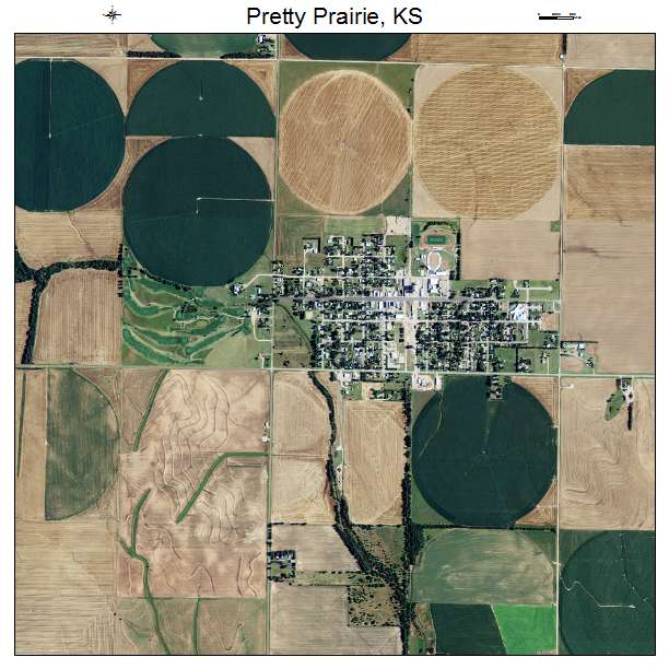 Pretty Prairie, KS air photo map