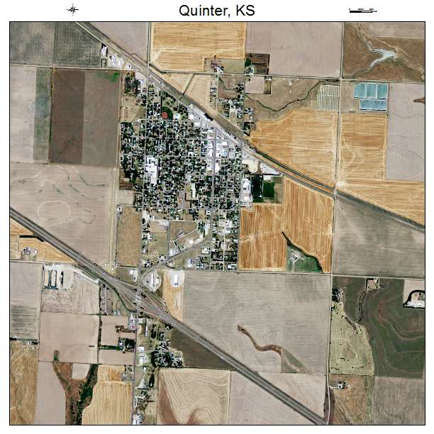 Quinter, KS air photo map