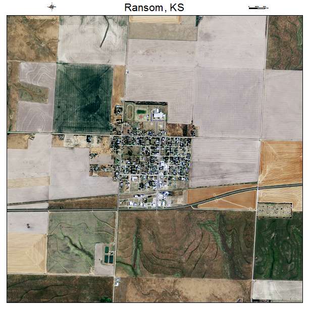 Ransom, KS air photo map