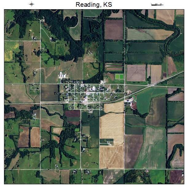 Reading, KS air photo map