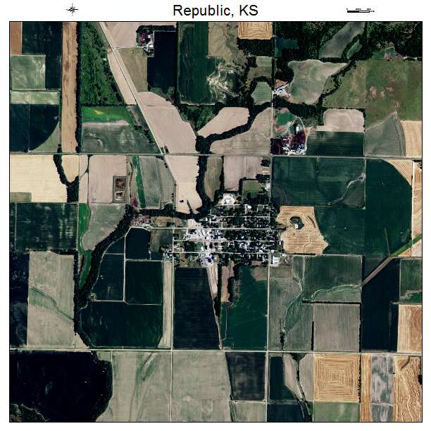 Republic, KS air photo map