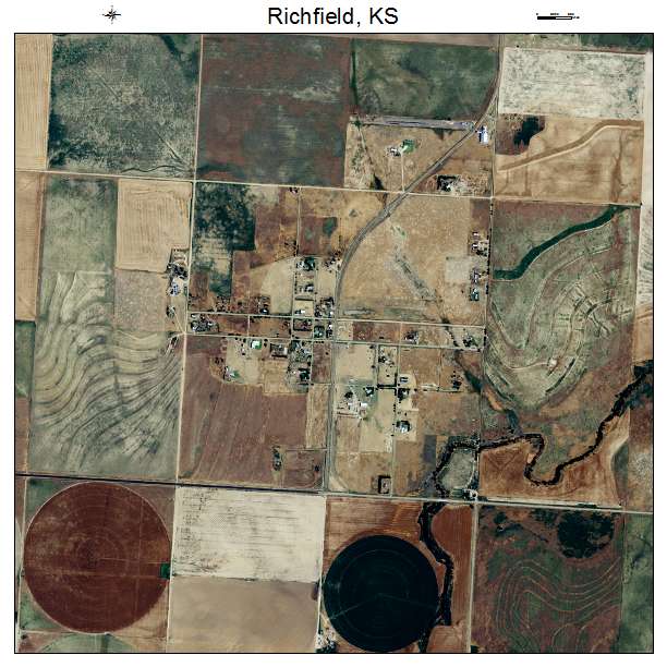Richfield, KS air photo map