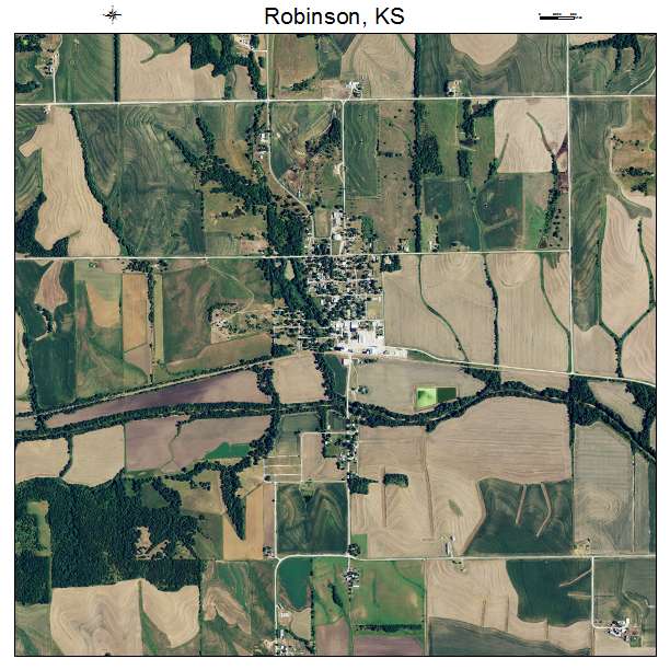 Robinson, KS air photo map