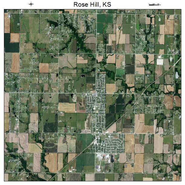 Rose Hill, KS air photo map