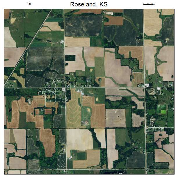 Roseland, KS air photo map