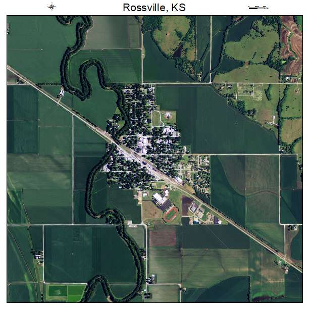 Rossville, KS air photo map