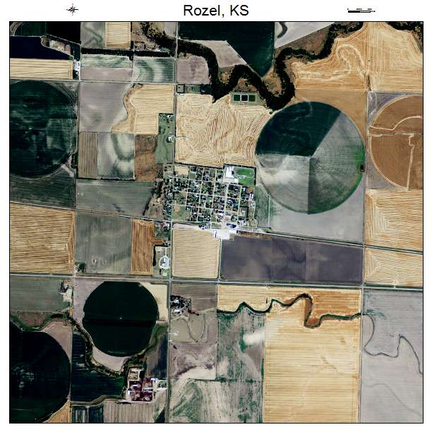 Rozel, KS air photo map