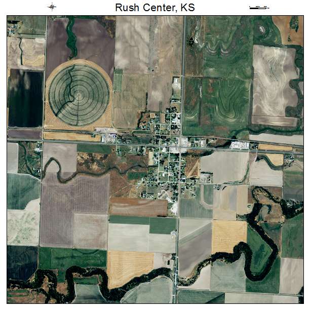 Rush Center, KS air photo map