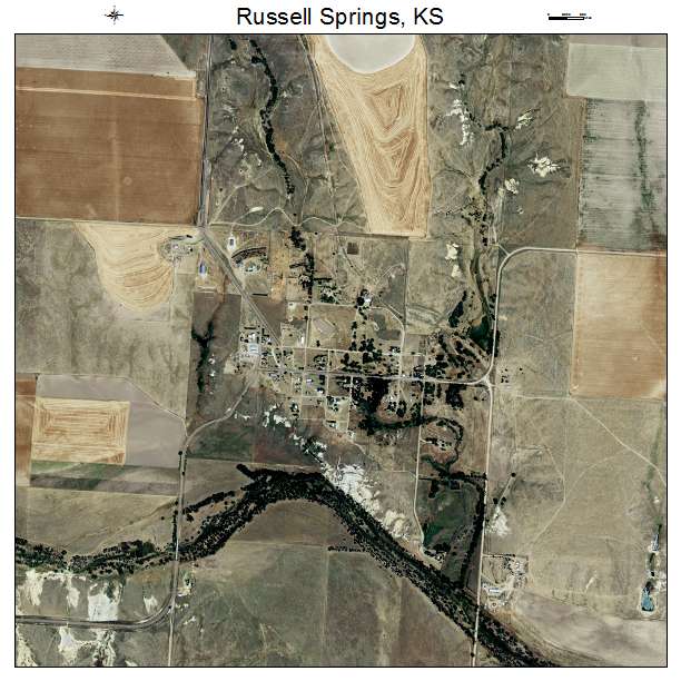 Russell Springs, KS air photo map