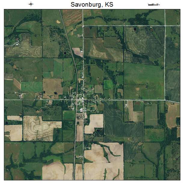 Savonburg, KS air photo map