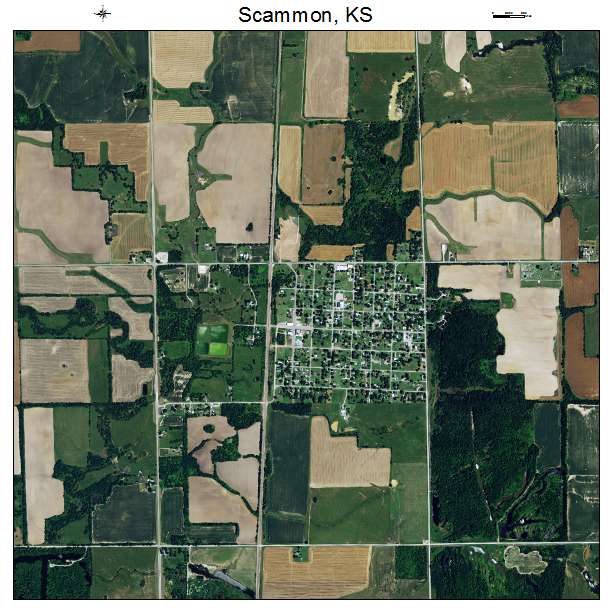 Scammon, KS air photo map