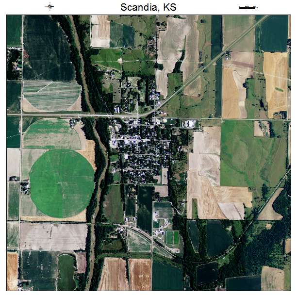 Scandia, KS air photo map