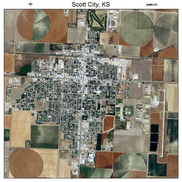 Scott City, KS air photo map