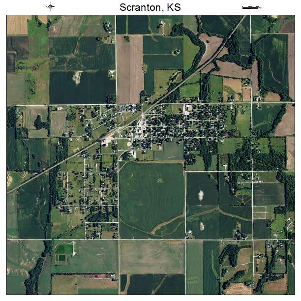 Scranton, KS air photo map