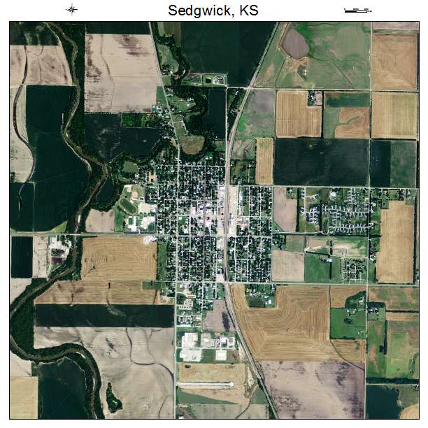 Sedgwick, KS air photo map