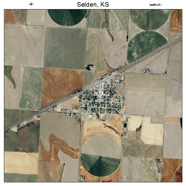 Selden, KS air photo map